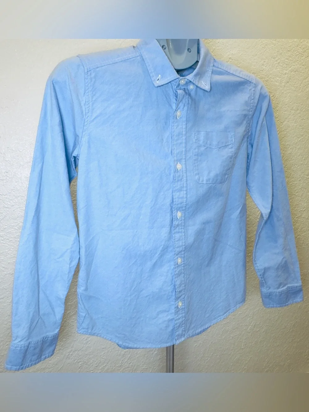 Children’s place Boys Uniform Oxford Button Down Shirt Light Blue size 14 XL - Picture 4 of 8